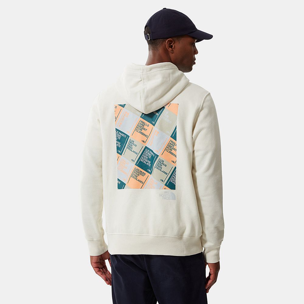 The North Face Hoodie Mens Australia - The North Face Walls Are Meant For Climbing White (NFP-906834